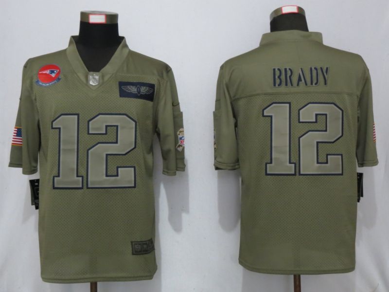 Men New England Patriots #12 Brady Nike Camo 2019 Salute to Service Limited NFL Jerseys->los angeles rams->NFL Jersey